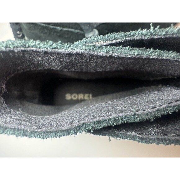 Sorel Farah Black Suede Leather Ankle Boots Tie Tassel Booties Women SIZE‎ 6 - Picture 7 of 10